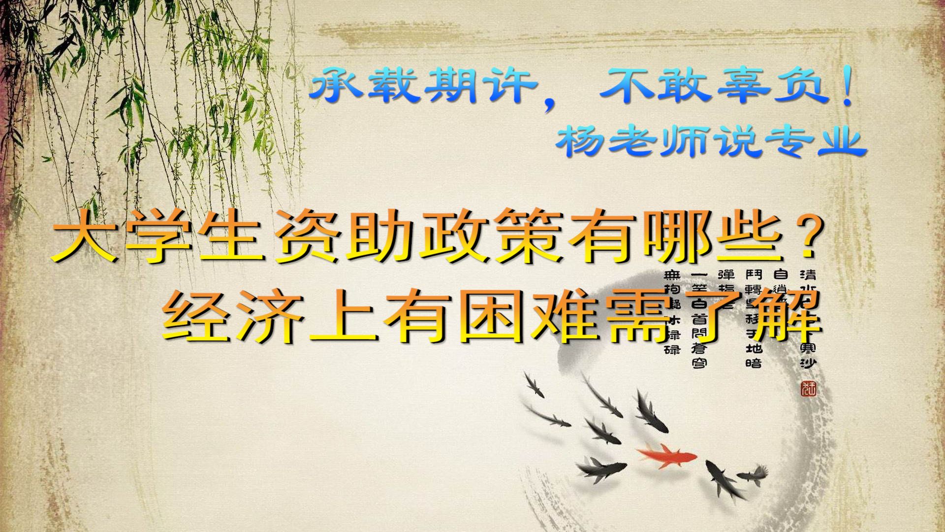 大学生资助政策有哪些？经济上有困难需了解