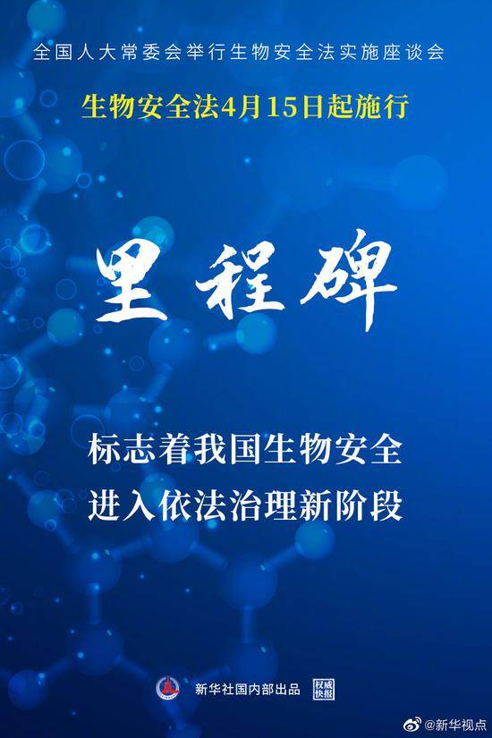 里程碑！生物安全法将自4月15日起施行
