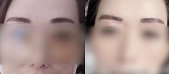 纹眉被纹成两把大刀